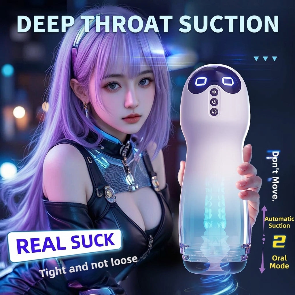 Amoura Male Stroker, Suction & Vibrating Masturbator Cup, TPRE