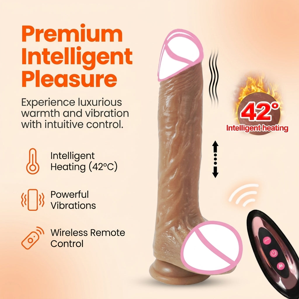 Amoura Dildo with Suction Cup, Vibrating, Silicone, Waterproof
