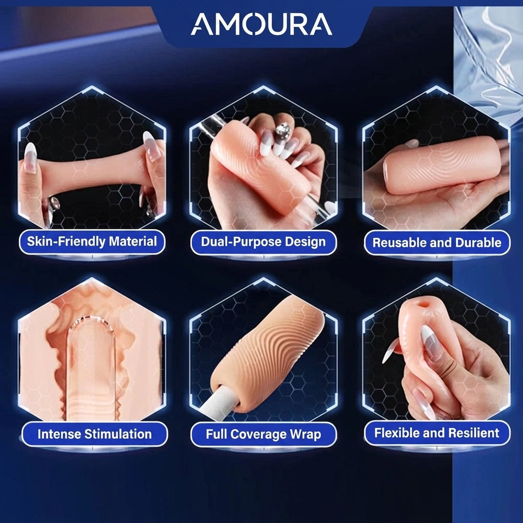 Amoura Anal & Vaginal Stroker, Men's Masturbator, TPE, Waterproof