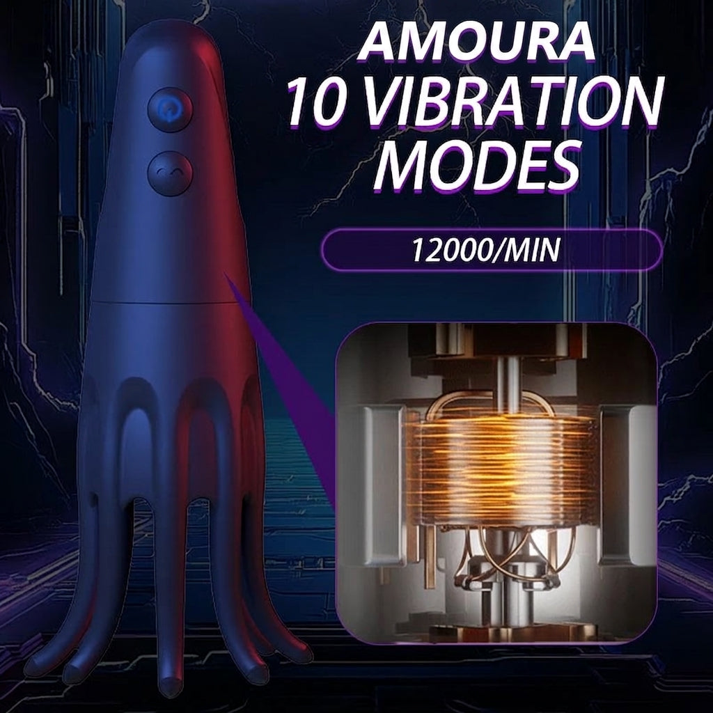 Amoura Octopus Stroker, Male Masturbator, Manual, Medical-Grade Silicone