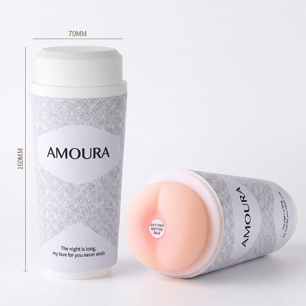 Amoura Male Stroker Cup, Manual Masturbator, Silicone & ABS