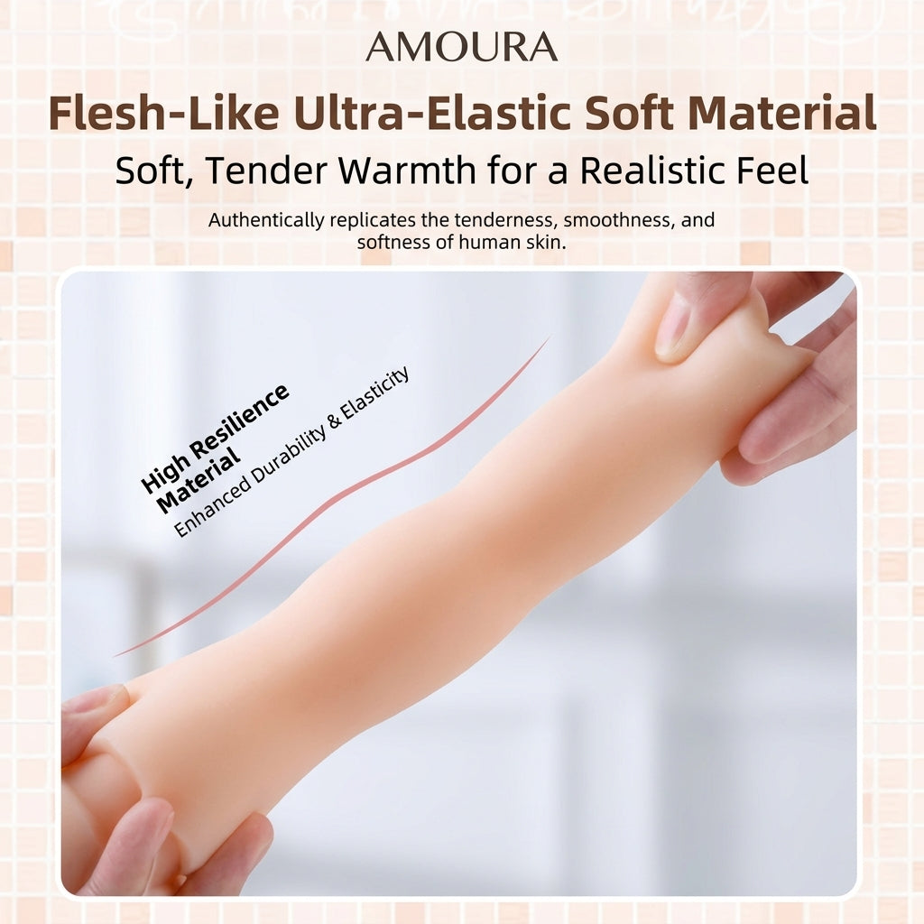 Amoura Male Stroker, Realistic Texture, Manual Masturbator, Body-Safe TPE, Waterproof
