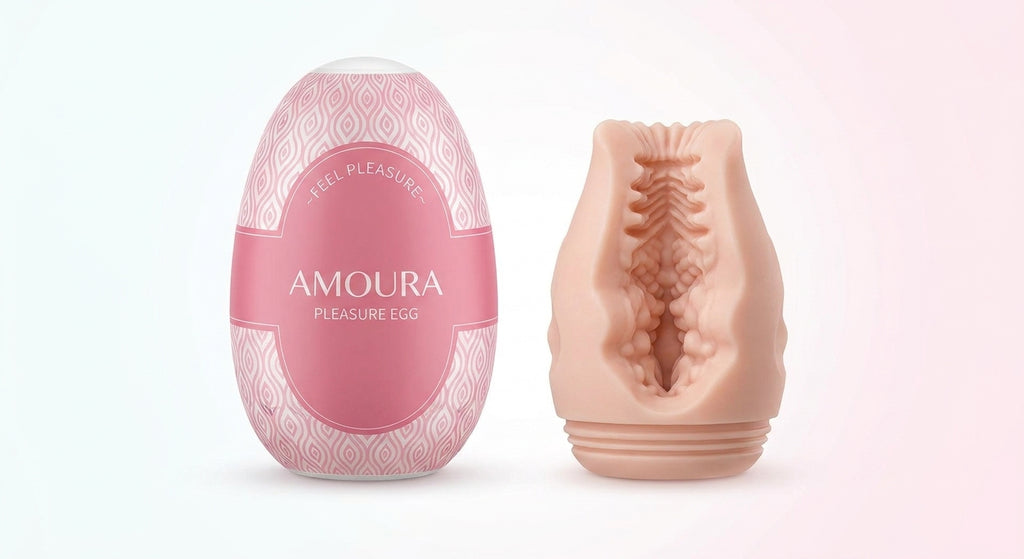 Amoura Male Egg Masturbator, Manual Stroker, Automatic Decompression