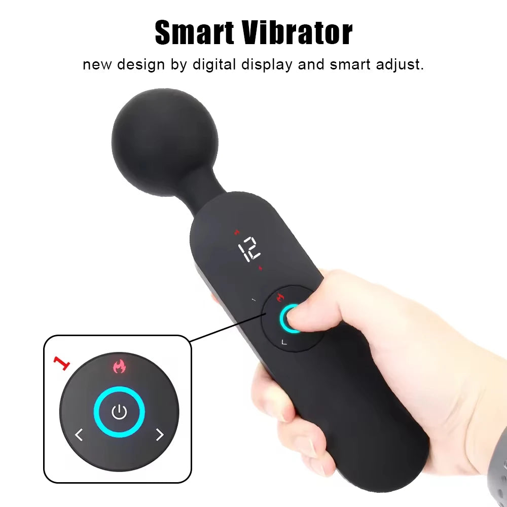 Amoura Clitoral & G-Spot Wand Massager, Vibrating, Women's, Heating, Silicone, Waterproof – G-Spot Vibrator