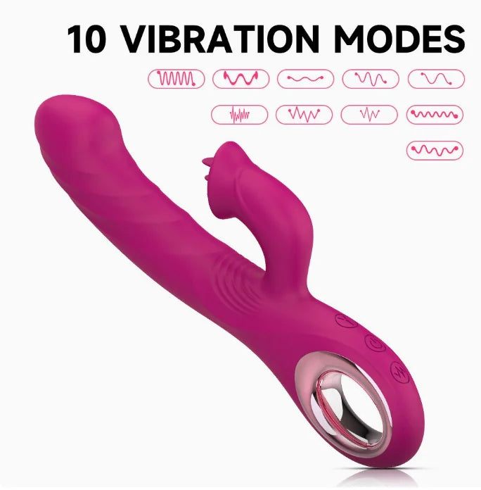 Amoura Clitoral & G-Spot Vibrator, Tongue-Licking Massager, Vibrating, Women's, Manual, Silicone, Waterproof – waterproof vibrator