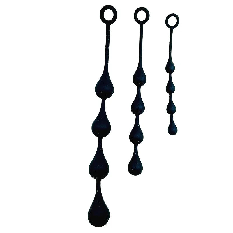 Amoura Anal Plug & Anal Beads, Waterdrop, Silicone, Five Sizes – beginner anal toy