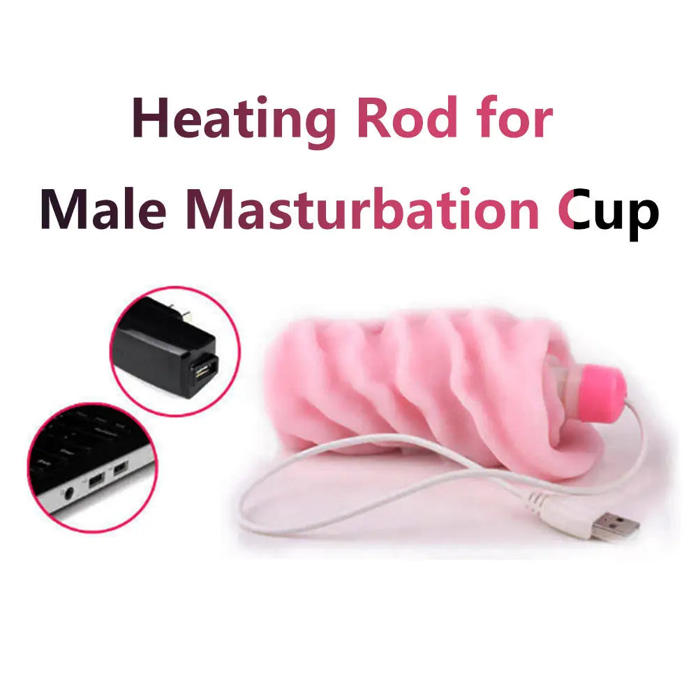 Amoura Penis & Perineum (confirmed in Features section: 'tailored for penis and perineum stimulation'), Warming Rod / Massager (confirmed in title, description, and specs), Heating (confirmed in – male wellness