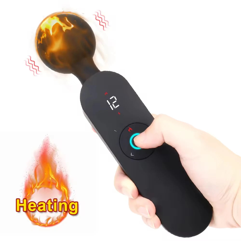 Amoura Clitoral & G-Spot Wand Massager, Vibrating, Women's, Heating, Silicone, Waterproof – Waterproof Vibrator