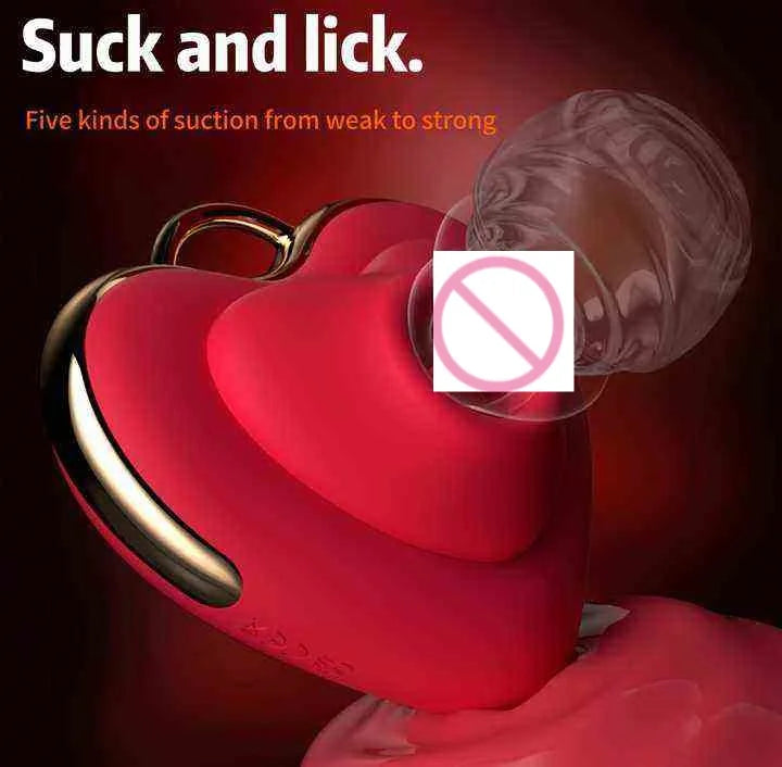 Amoura Clitoral Heart-Shaped Egg Vibrator, Licking & Sucking, Women's, Silicone – heart vibrator