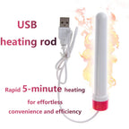 Amoura Penis & Perineum (confirmed in Features section: 'tailored for penis and perineum stimulation'), Warming Rod / Massager (confirmed in title, description, and specs), Heating (confirmed in – heating function