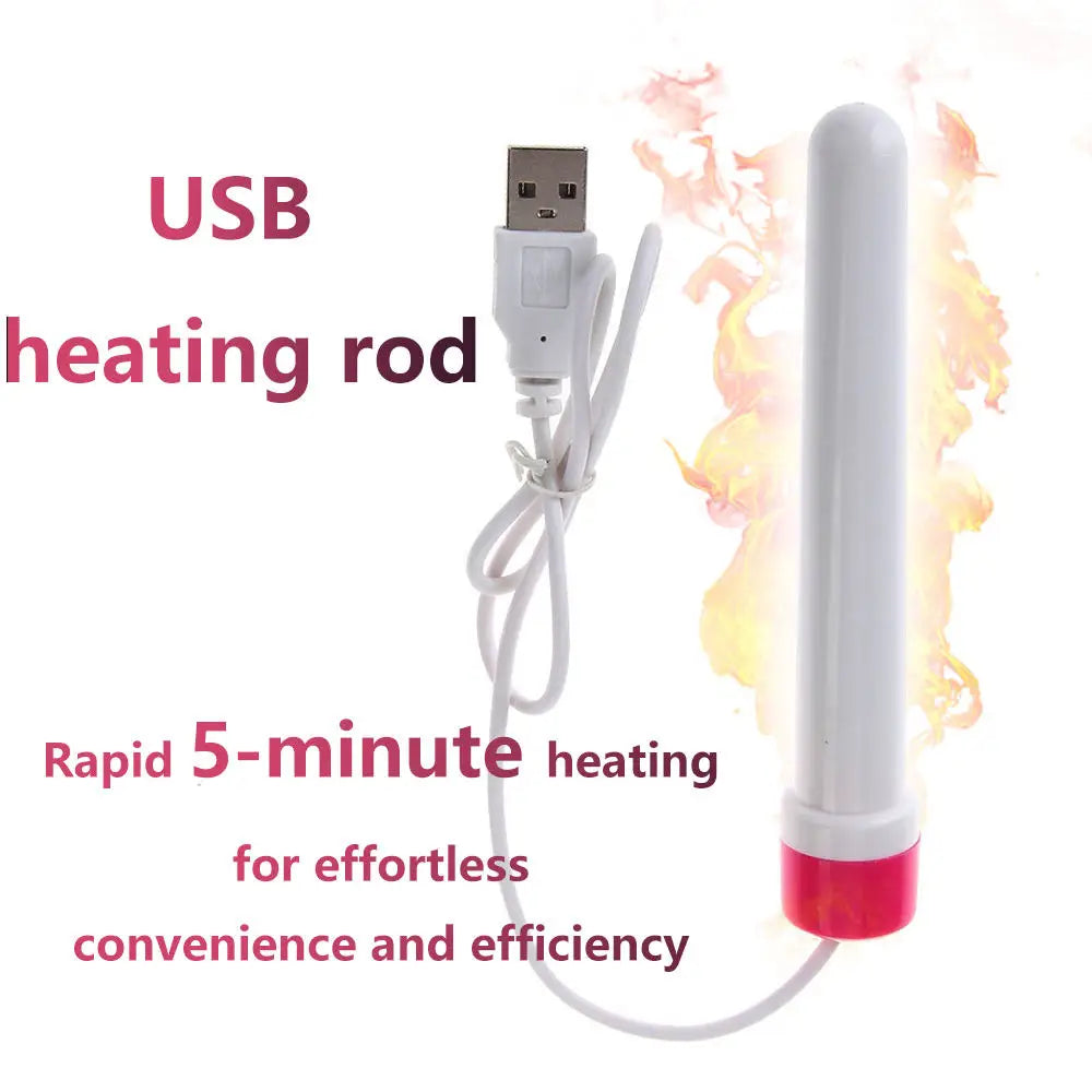 Amoura Penis & Perineum (confirmed in Features section: 'tailored for penis and perineum stimulation'), Warming Rod / Massager (confirmed in title, description, and specs), Heating (confirmed in – heating function