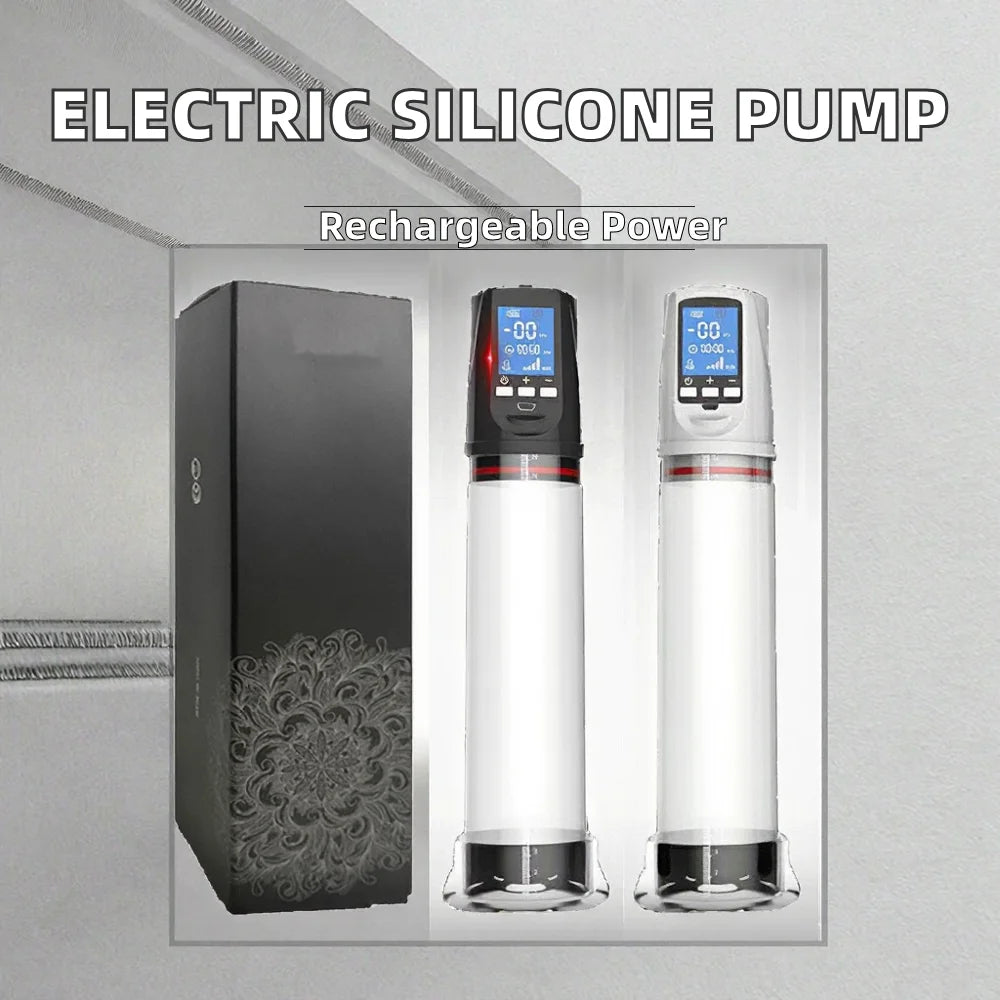 Amoura Male Penis Pump, Masturbator, 7-Frequency Electric Suction, Manual, Silicone – suction pump