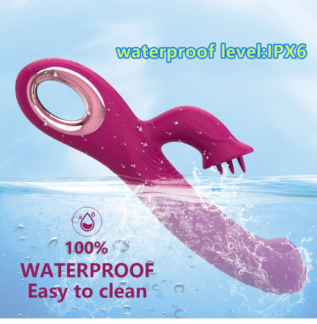 Amoura Clitoral & G-Spot Vibrator, Tongue-Licking Massager, Vibrating, Women's, Manual, Silicone, Waterproof – women's vibrator