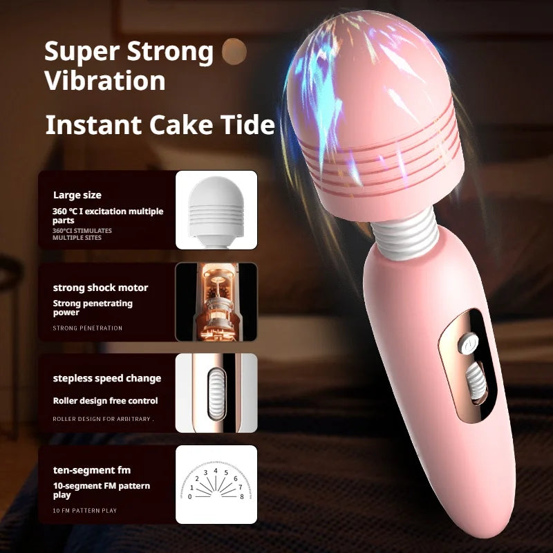 Amoura Clitoral Wand Vibrator, Personal Massager, 10-Speed Vibrating, Women's, Silicone, Waterproof – 10-speed vibrator