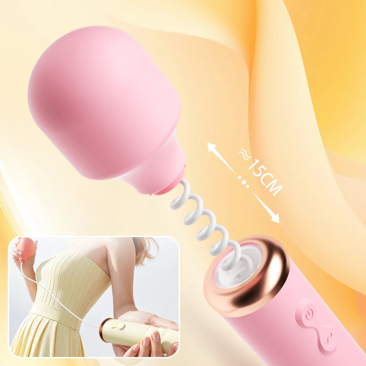Amoura Vaginal & Anal Double-Ended Vibrator, Personal Massager, Dual Motor Vibrating, Women's, Liquid Silicone, Heating