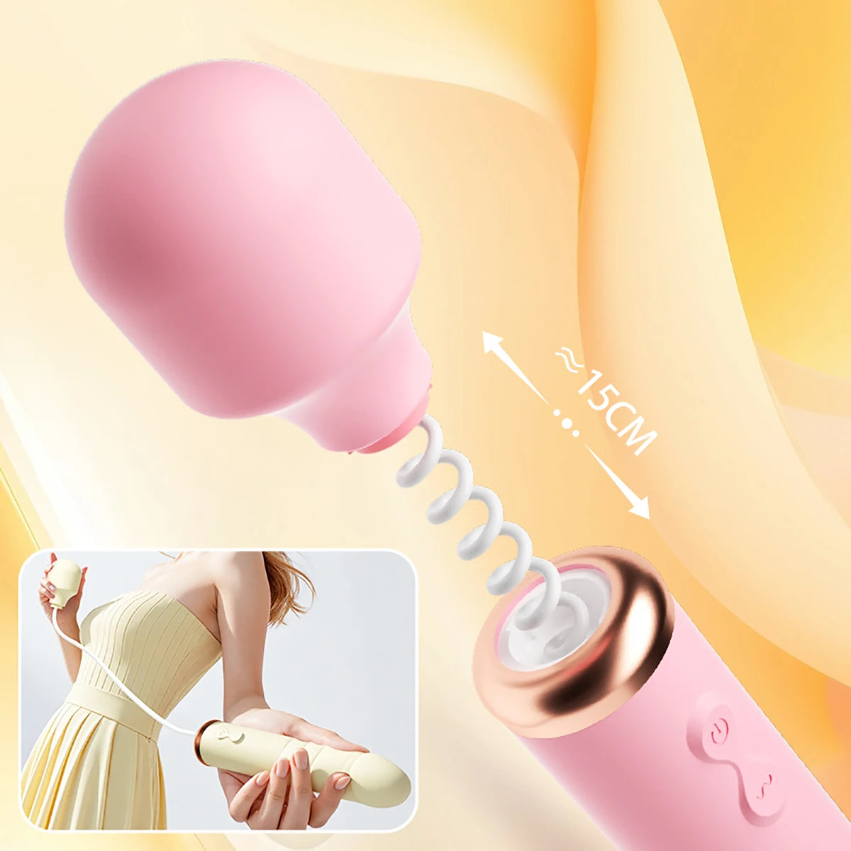 Amoura Love Stick II Clitoral & G-Spot Vibrator, Women's, Heating & Double-Head Vibration, Liquid Silicone, Waterproof – intimate massager