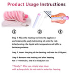 Amoura Penis & Perineum (confirmed in Features section: 'tailored for penis and perineum stimulation'), Warming Rod / Massager (confirmed in title, description, and specs), Heating (confirmed in – waterproof toy