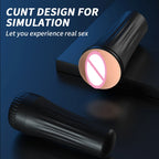Amoura Male Masturbator Stroker, Adult Toy, Manual, TPE, Black – Male Masturbator Cup