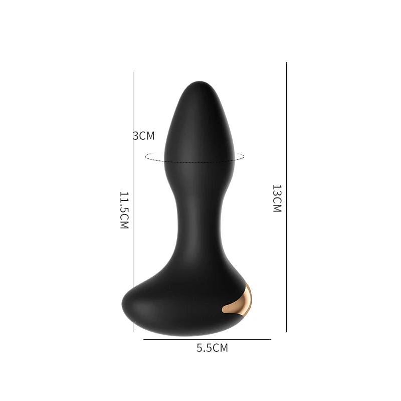 Amoura Anal Plug, Electric Shock & Vibrating, Men's, App-Controlled, Silicone & ABS – men's anal toy