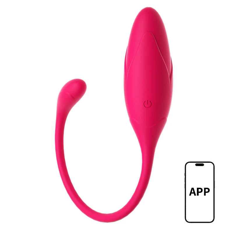 Amoura G-Spot Jump Egg Vibrator, Personal Massager, Vibrating, Women's, App-Controlled, Liquid Silicone, Waterproof, Pink – Liquid Silicone Vibrator