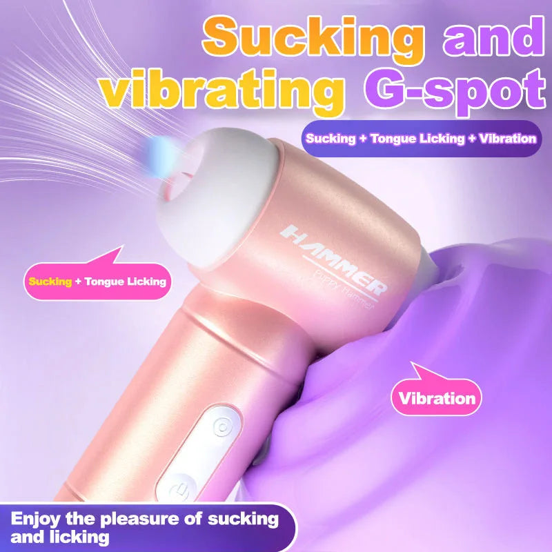 Amoura Clitoral & G-Spot (confirmed in description and specifications), Personal Massager (source lists 'clitoral vibrator, g spot vibrator, enjoy sex life'), Tongue-Licking Suction (description – Egg Vibrator