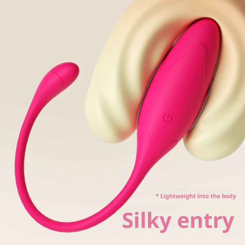 Amoura G-Spot Jump Egg Vibrator, Personal Massager, Vibrating, Women's, App-Controlled, Liquid Silicone, Waterproof, Pink – Egg Vibrator