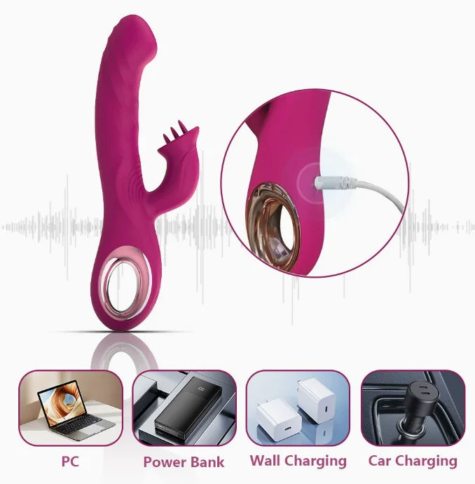 Amoura Clitoral & G-Spot Vibrator, Tongue-Licking Massager, Vibrating, Women's, Manual, Silicone, Waterproof – g-spot vibrator