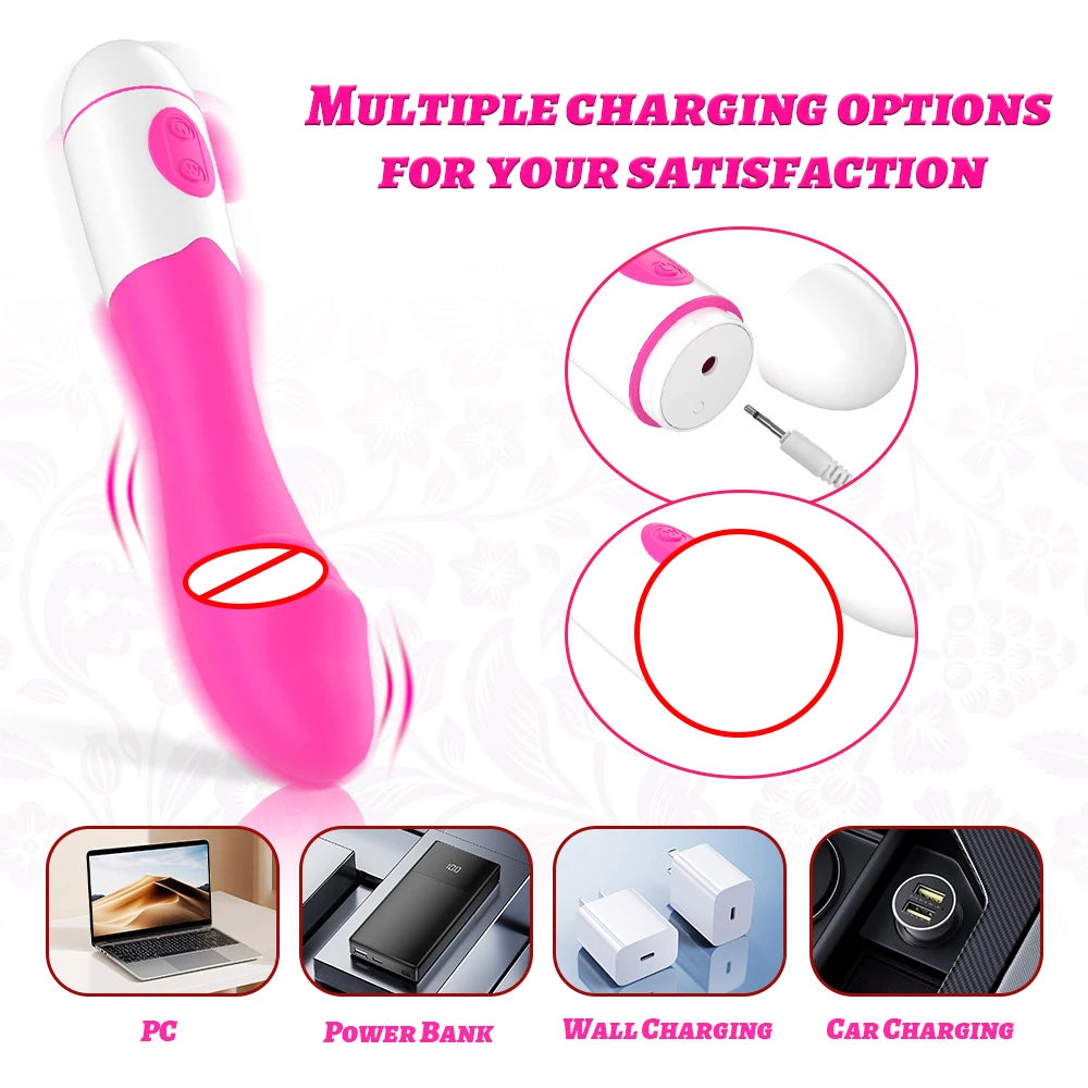 Amoura G-Spot Vibrator, Personal Massager, Multi-Speed Vibrating, Women's, USB Rechargeable, Silicone – Medical-Grade Silicone