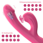 Amoura Clitoral, G-Spot & Nipple 3-in-1 Rabbit Vibrator, Massager, Vibrating & Suction & Heating, Women's, Silicone – waterproof rabbit vibrator