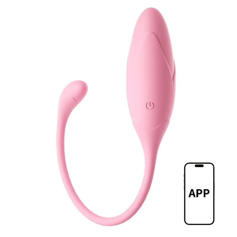 Amoura G-Spot Jump Egg Vibrator, Personal Massager, Vibrating, Women's, App-Controlled, Liquid Silicone, Waterproof, Pink – Jump Egg