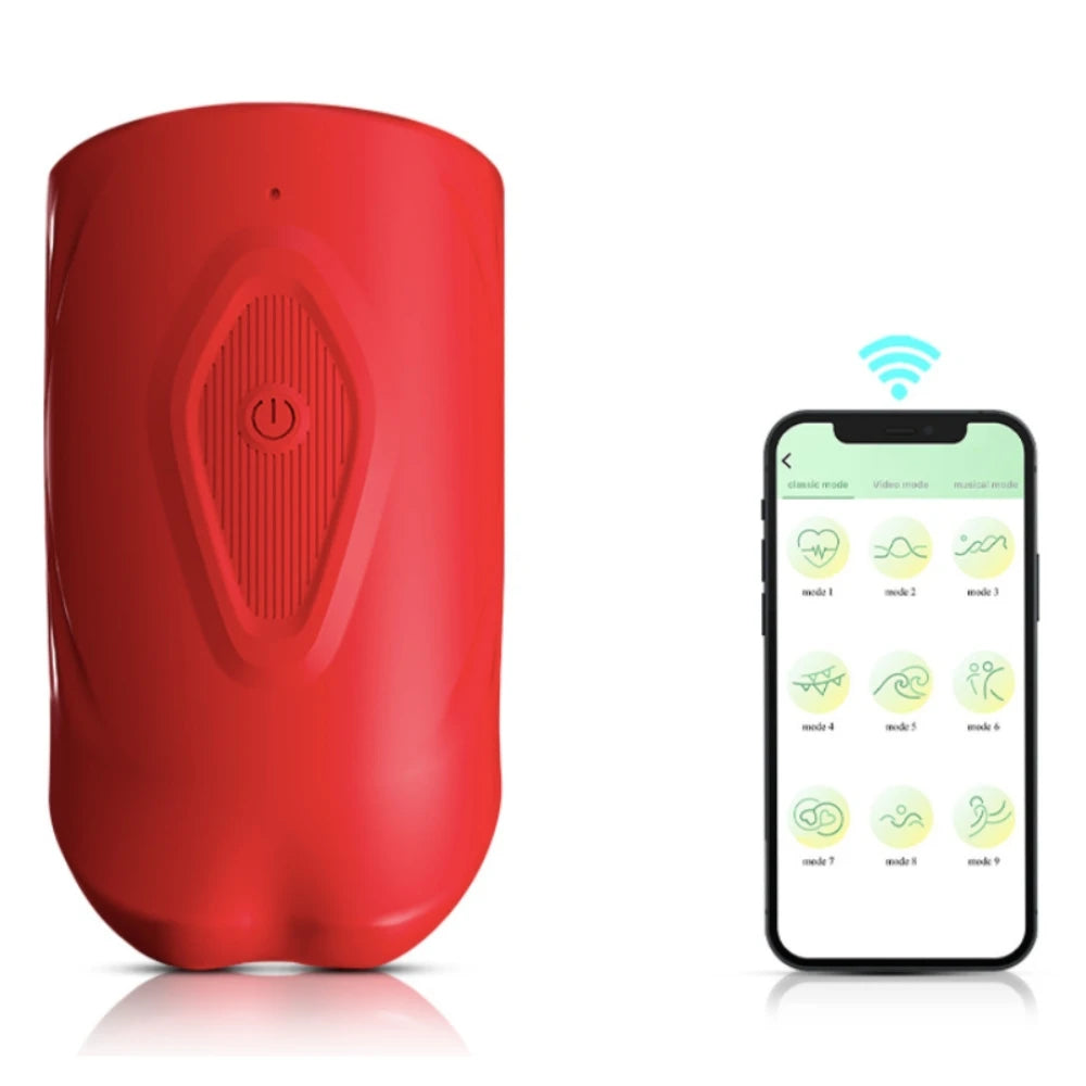 Amoura Male Glans Stroker, 9-Frequency Vibrating, Men's, Manual Control, Silicone & ABS, IPX6 Waterproof – male masturbator