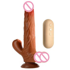 Amoura Multi-Function Dildo Massager Stretching & Suction Vibrating Heating Remote Control TPE – remote control vibrator