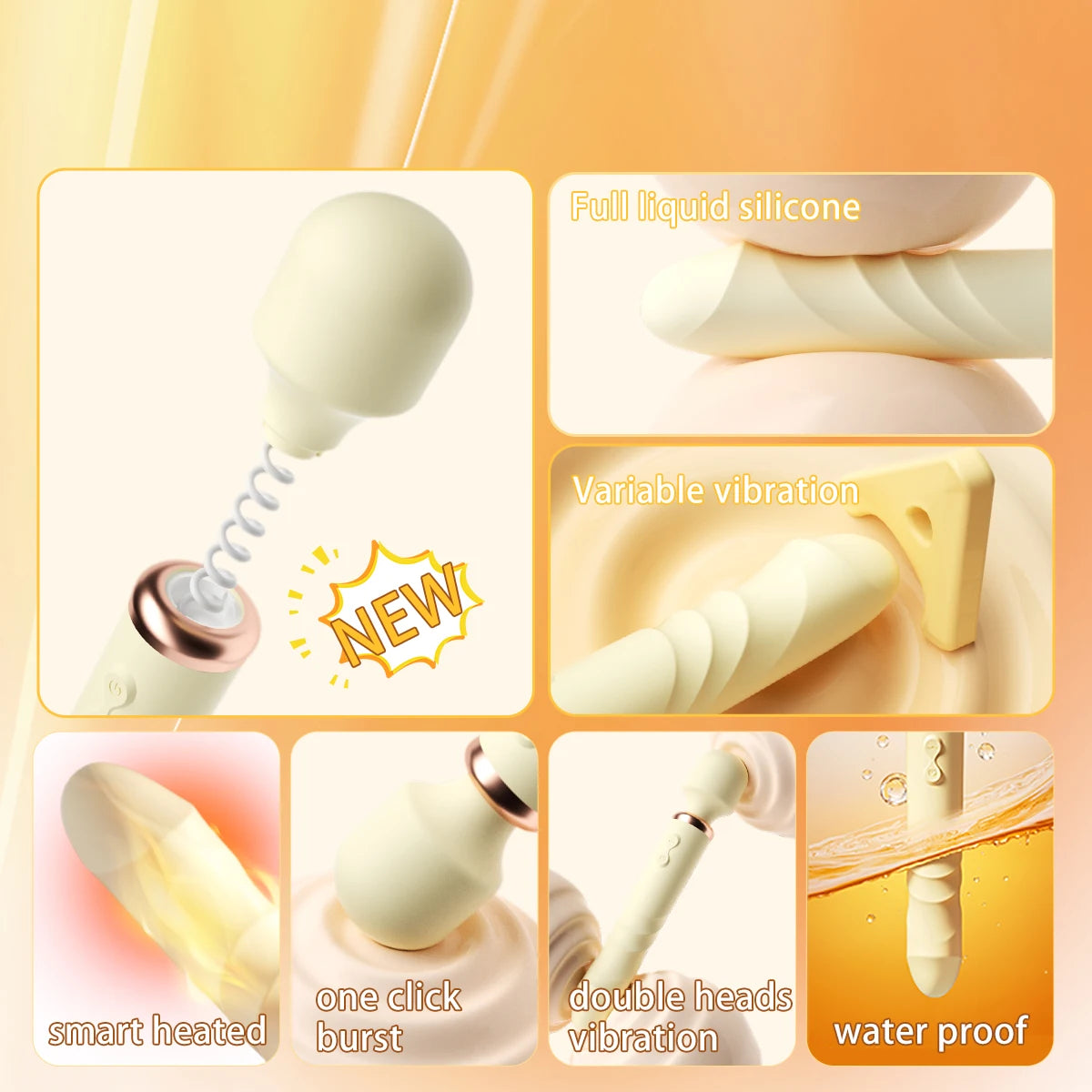 Amoura Love Stick II Clitoral & G-Spot Vibrator, Women's, Heating & Double-Head Vibration, Liquid Silicone, Waterproof – waterproof vibrator