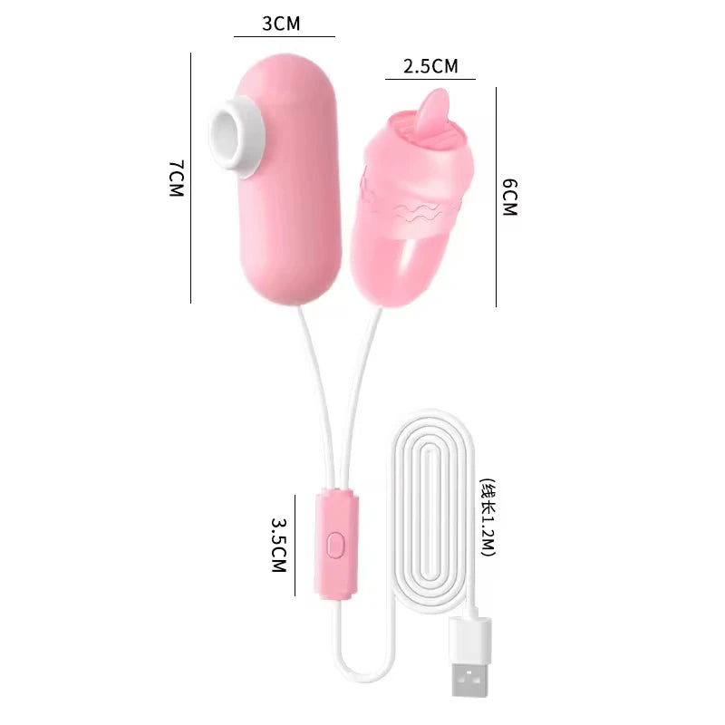 Amoura Vaginal & Clitoral Egg Vibrator, Personal Massager, Licking & Sucking, Women's, Waterproof – suction vibrator