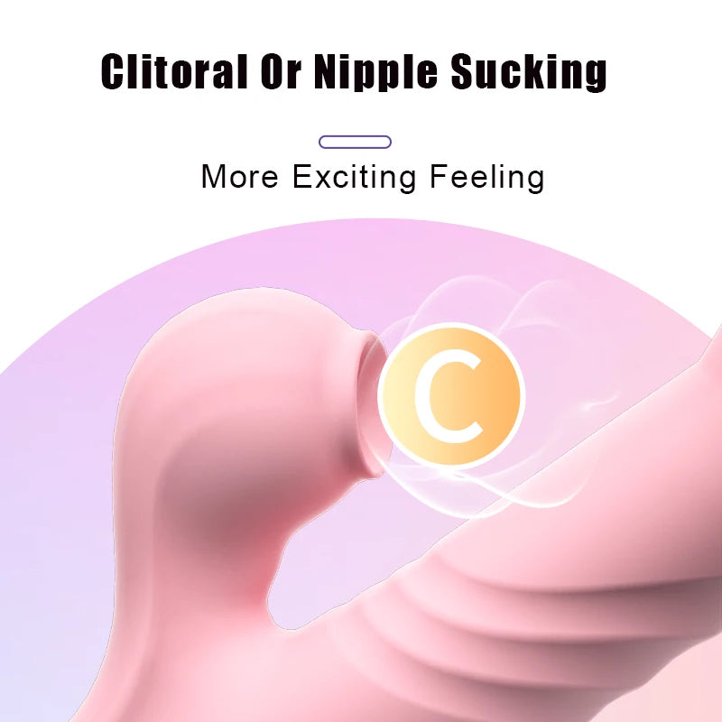 Amoura Nipple, Clitoral & G-Spot Vibrator, Personal Massager, 10-Mode Vibrating & Suction, Women's, Silicone & ABS, IPX7 Waterproof – Couples Toy