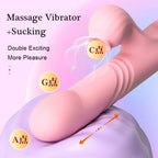 Amoura Nipple, Clitoral & G-Spot Vibrator, Personal Massager, 10-Mode Vibrating & Suction, Women's, Silicone & ABS, IPX7 Waterproof – Women's Toys