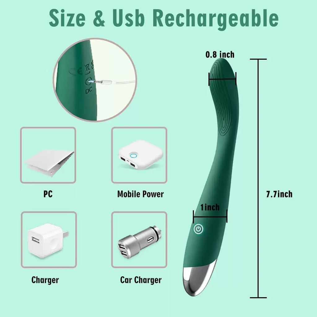 Amoura Clitoral & G-Spot Wand Vibrator, Personal Massager, 10 Frequencies, Silicone – waterproof vibrator