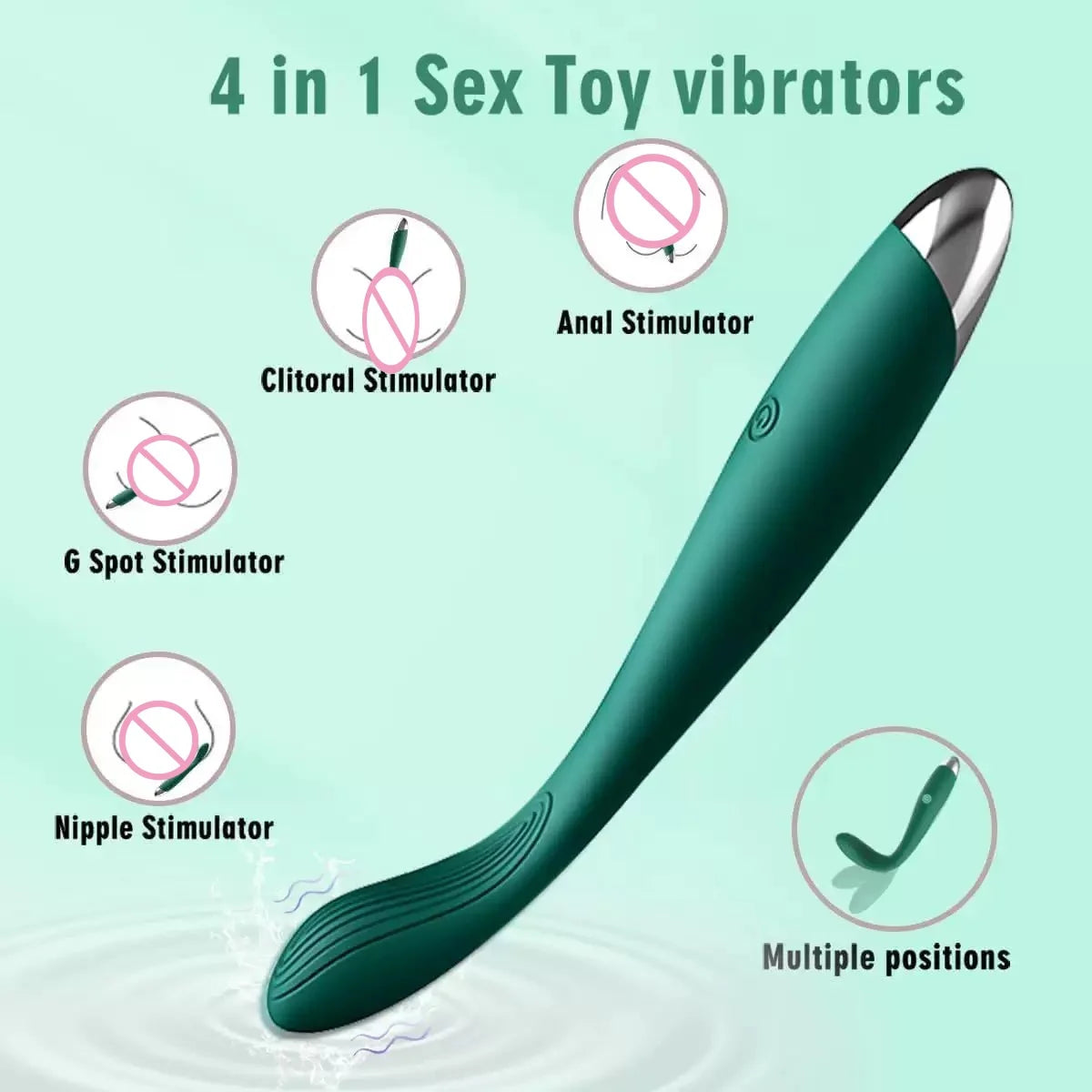Amoura Clitoral & G-Spot Wand Vibrator, Personal Massager, 10 Frequencies, Silicone – dual-zone vibrator