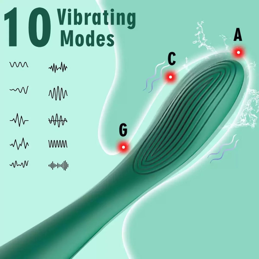 Amoura Clitoral & G-Spot Wand Vibrator, Personal Massager, 10 Frequencies, Silicone – personal massager
