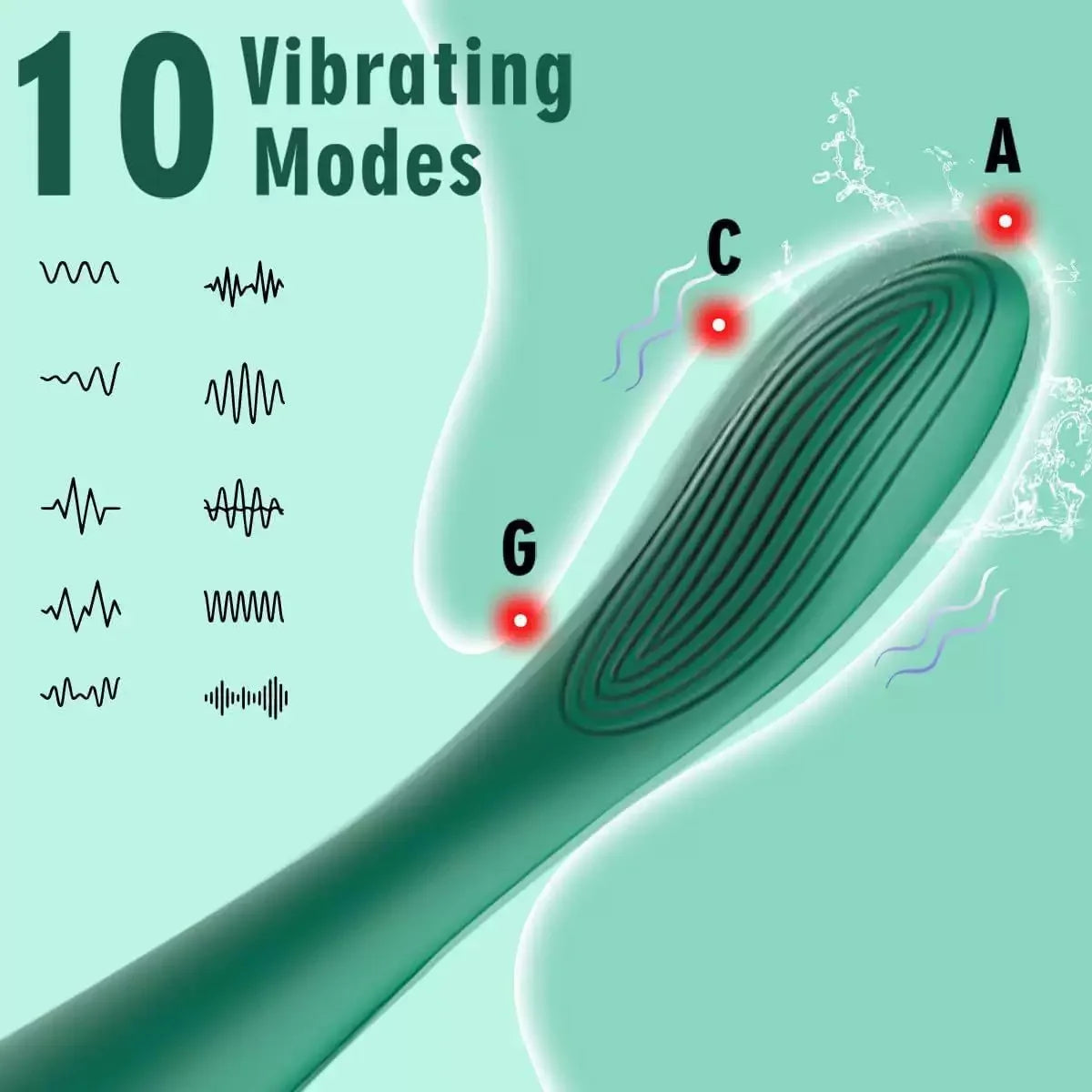 Amoura Clitoral & G-Spot Wand Vibrator, Personal Massager, 10 Frequencies, Silicone – personal massager