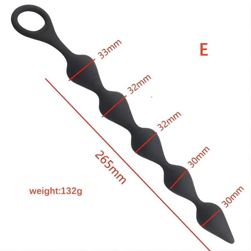 Amoura Anal Bead Trainer, Silicone, Pull Ring, Six-Piece Set – anal play
