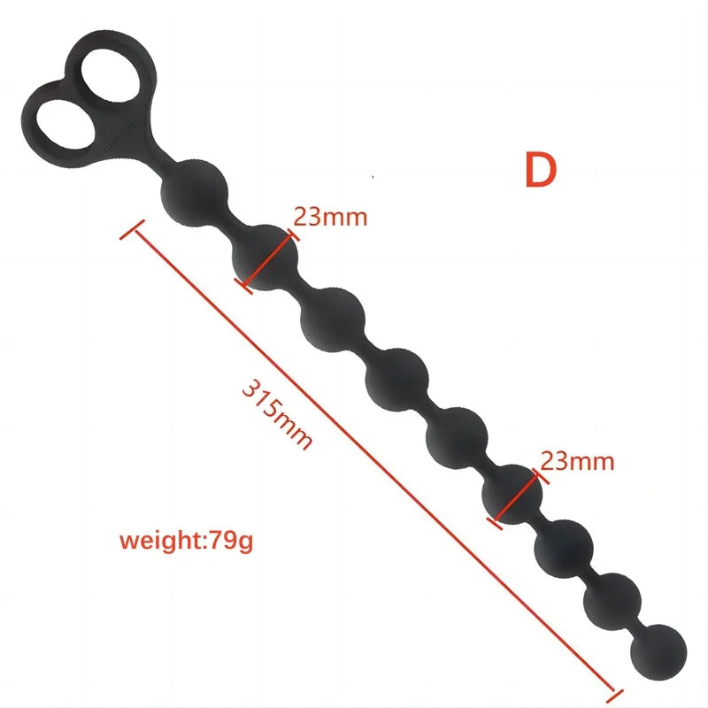 Amoura Anal Bead Trainer, Silicone, Pull Ring, Six-Piece Set – butt plug trainer