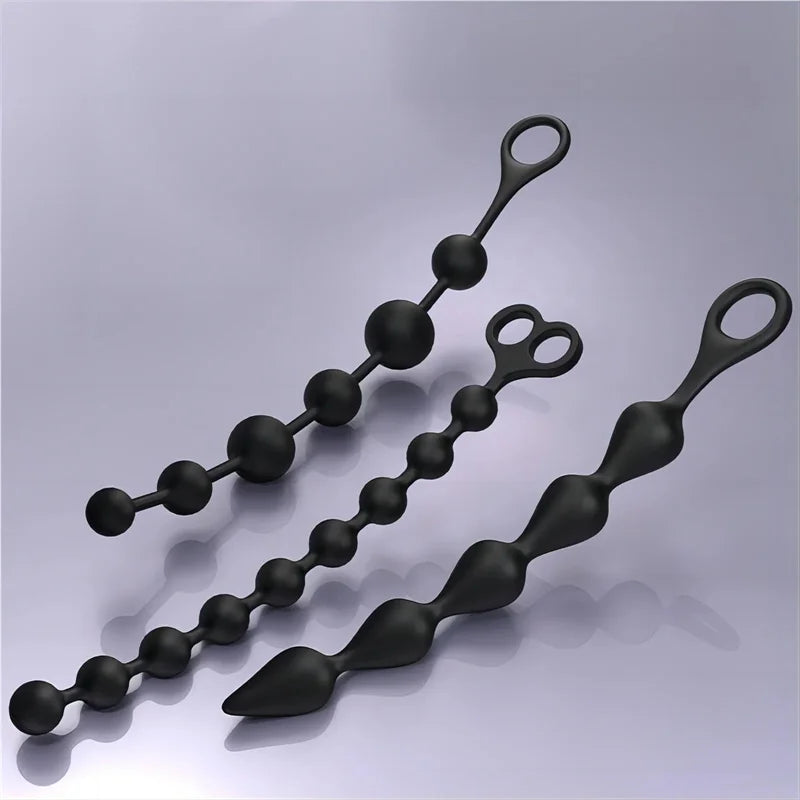 Amoura Anal Bead Trainer, Silicone, Pull Ring, Six-Piece Set – anal bead trainer
