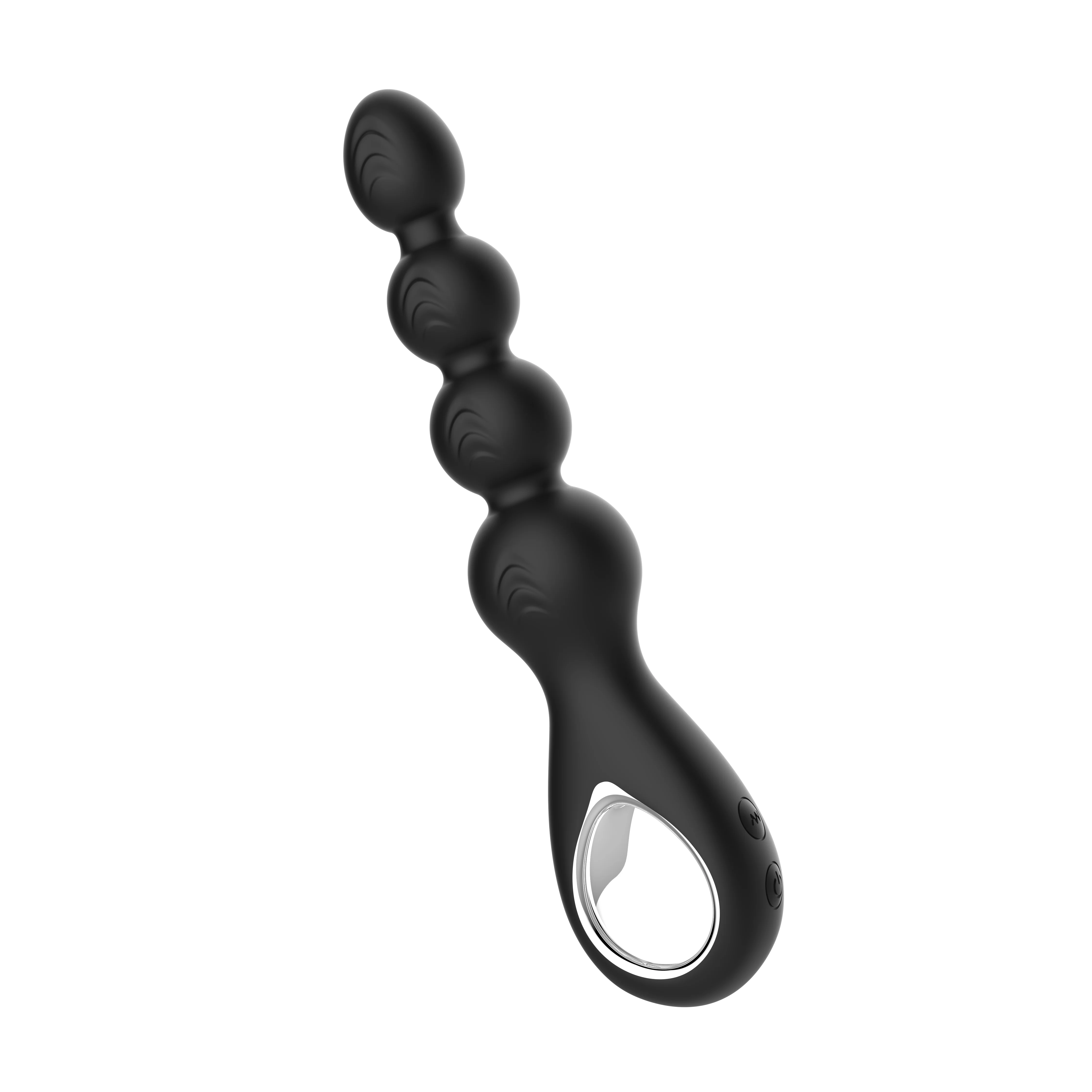 Amoura Anal Plug with Pulling Beads, Remote Control, Vibrating & Rotating, Silicone – anal plug remote control vibrator Main image