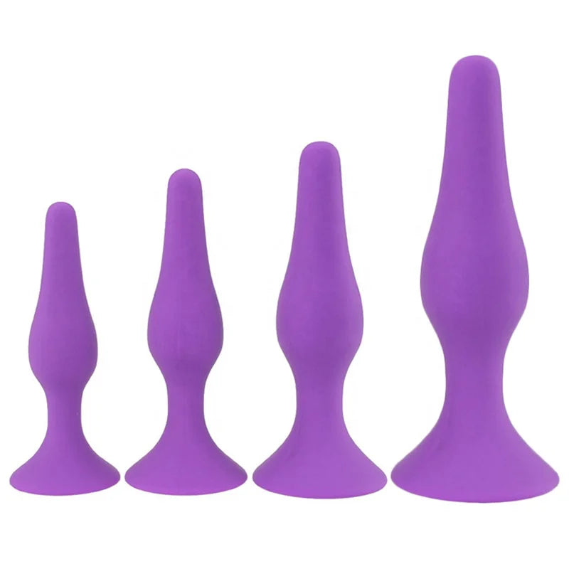 Amoura Anal Plug Kit, 4-Piece Graduated Set, Medical-Grade Silicone, Manual – medical-grade silicone