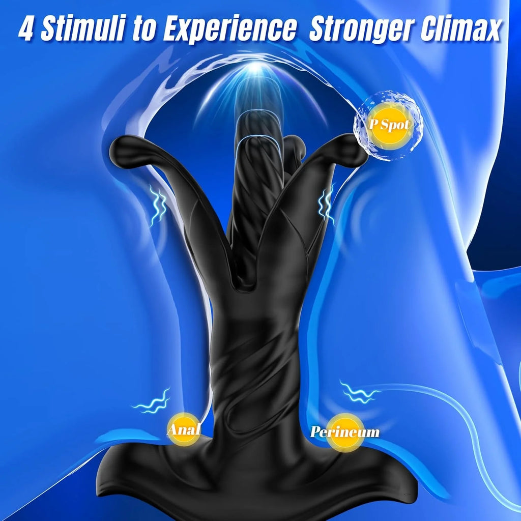 Amoura Anal & Prostate Vibrator, App-Controlled, Flapping & Thrusting, Men's, Medical-Grade Silicone, IPX7 – triple motor