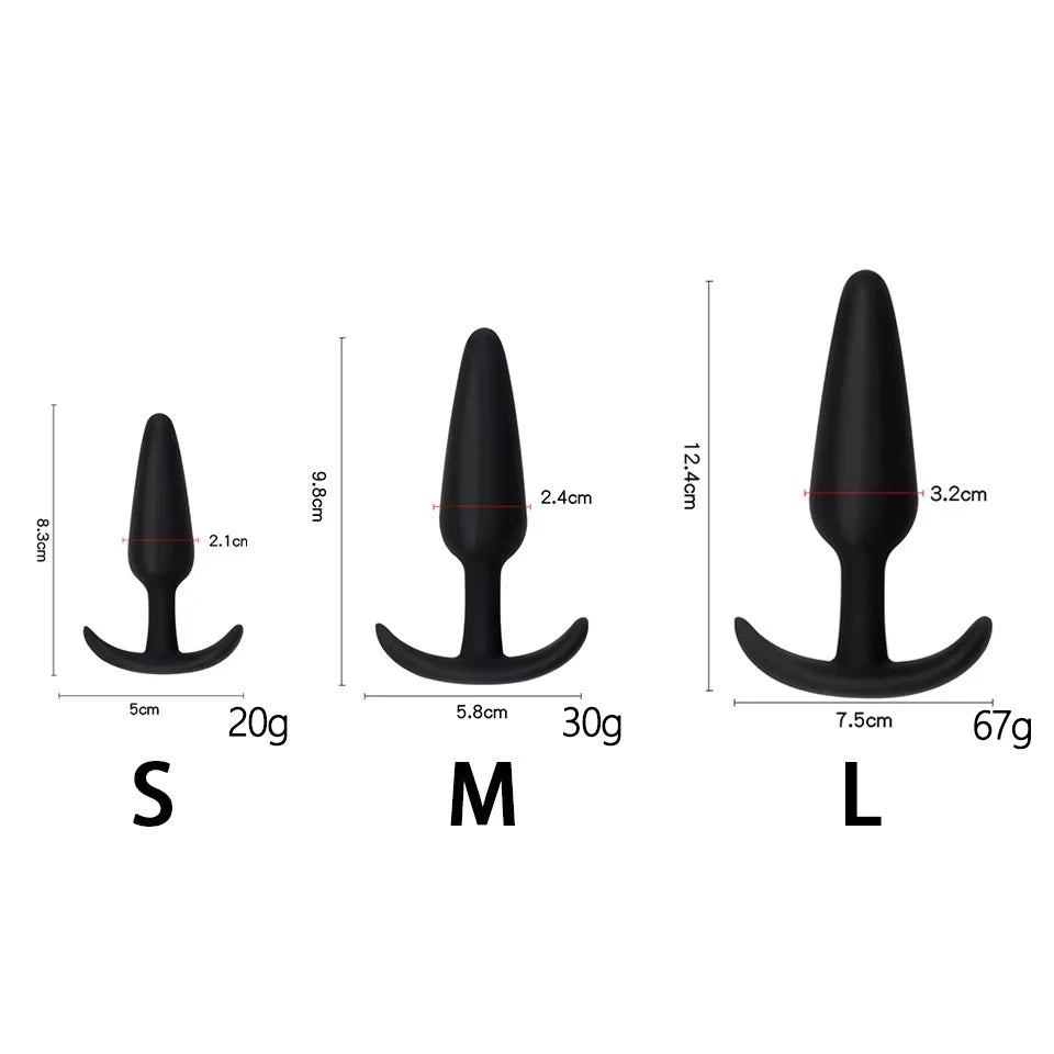 Amoura Anal & Prostate Plug Kit, Three Sizes, Tapered, Medical-Grade Silicone – medical-grade silicone