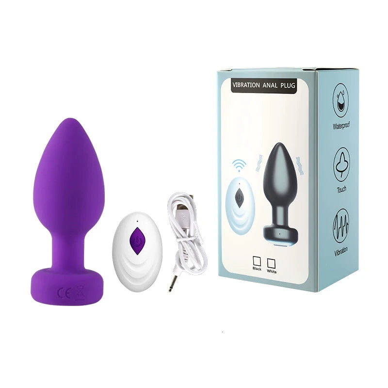 Amoura Anal Plug Vibrator, 10 Modes, Remote Control, Medical-Grade Silicone, IPX7 Waterproof – anal vibrator
