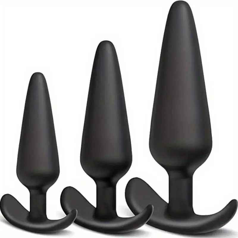 Amoura Anal Plug 3-Piece Set, Anchor Shape, Medical-Grade Silicone, Waterproof – anchor shape anal plug