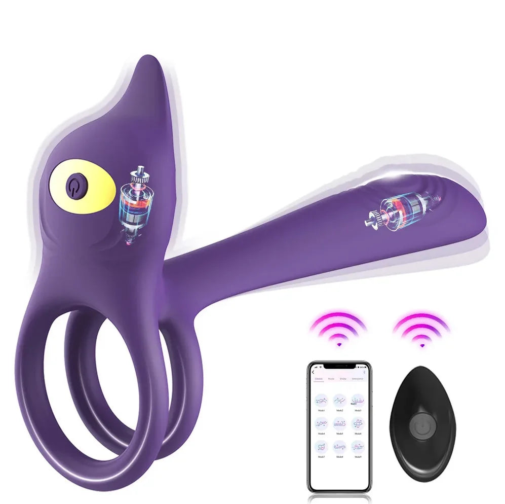 Amoura Cock Ring, Vibrating, 10 Modes, Men's, App-Controlled, Silicone – app-controlled vibrating cock ring